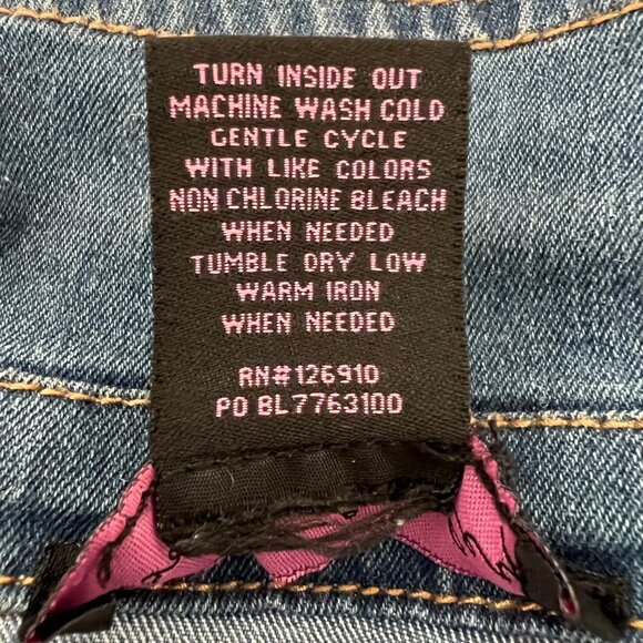 Isabel Hayley Women's Size 14 Vintage Wash Embroidered Beaded Denim Jacket - Picture 13 of 13